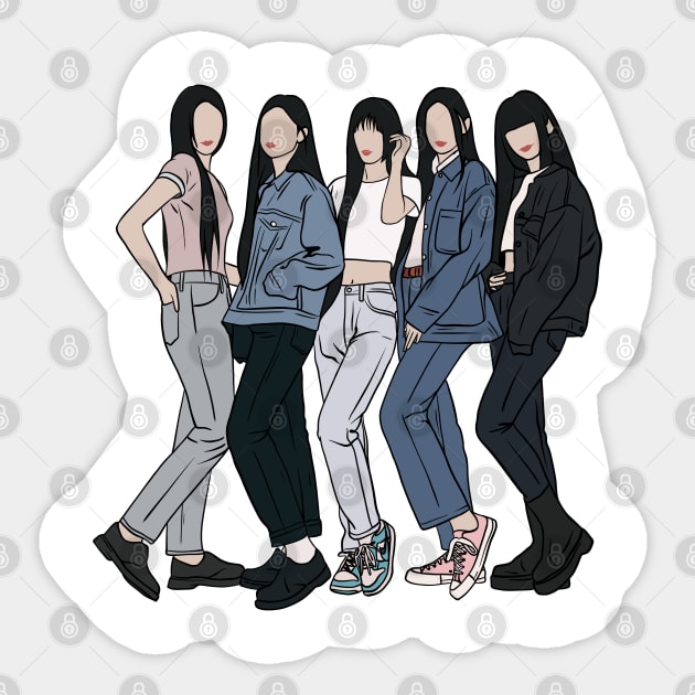 KPOP FAN ART FLAT DESIGN V5 Sticker by artbynadia___